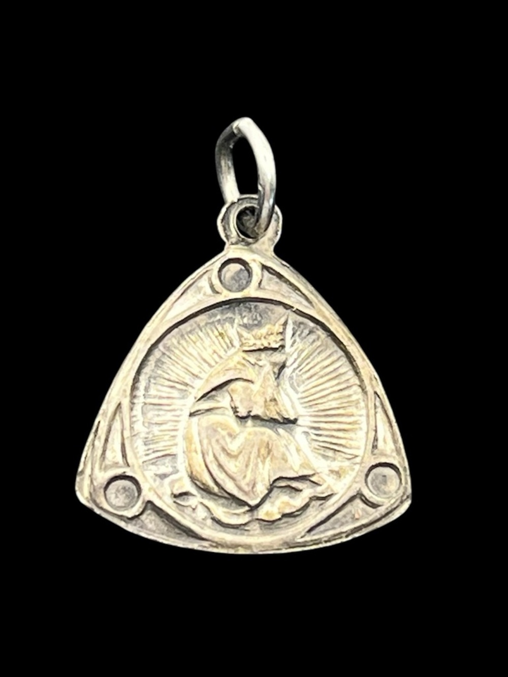 Catholic religious silver tone Our Lady of La Salette pendant for necklace